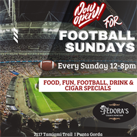 Football at Fedora's Every Sunday 12-8pm