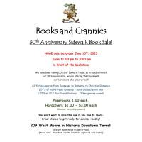 Books & Crannies 30th Anniversary Sidewalk Book Sale 