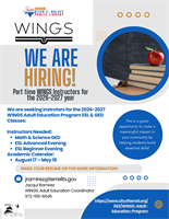 WINGS: Adult Education Program ESL & GED Teachers