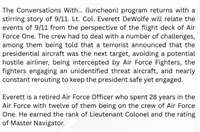 CONVERSATIONS with... Lt. Col. Everett DeWolfe, Air Force One 9/11 Navigator,