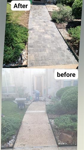 Before and after walkway.