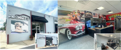 PROAUTO Interior & Exterior Wall Graphics - Before & After