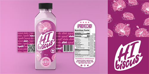 Logo and packaging design for both Refresco by Mo, and their aqua fresca, HIbiscus.
