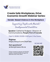 Webinar Gender Based Violence in the Workplace: Supporting People with Mental/Developmental Disabilities