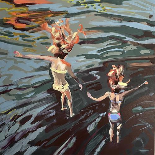 Boardman Bridge Jumpers, 36x36, Acrylic