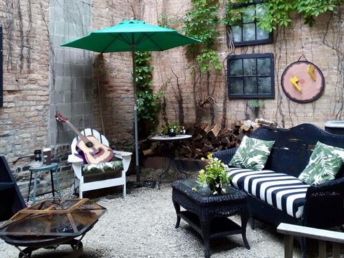 Relax on the secluded patio!