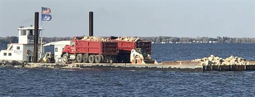 Barge 1 with riprap 