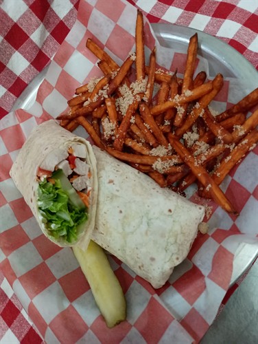 Malibu Wrap w/ Sweet Potato Fries