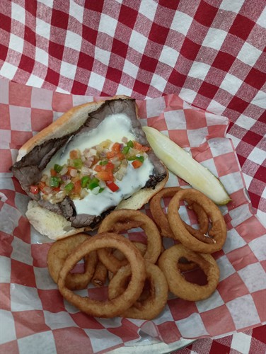 Philly Sandwich w/ Onion Rings