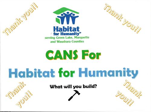 If you are interested in collecting please let us know. 920-787-2888 or habitatglmw@hfhglmw.org