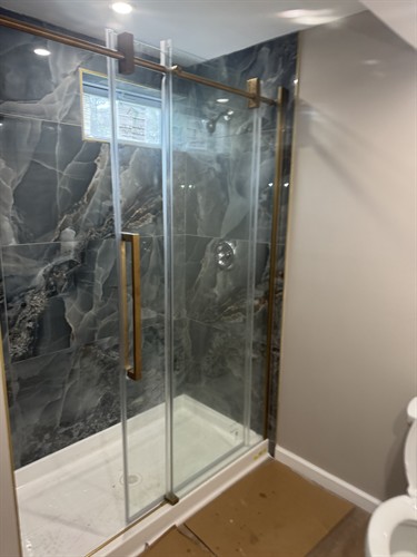 basement bathroom custom shower