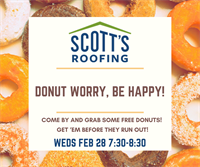 Free Donuts at Scott's Roofing