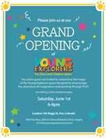 Grand Opening of Young Explorers - Toy Store and Creation Space