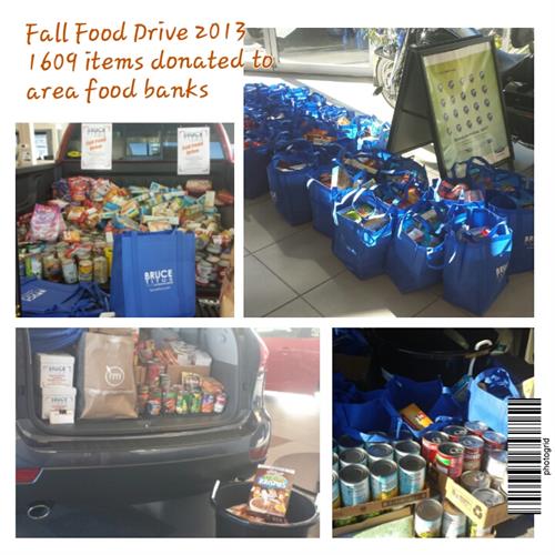 Our annual food drive (all BTAG locations) delivers thousands of pounds of food to local food banks
