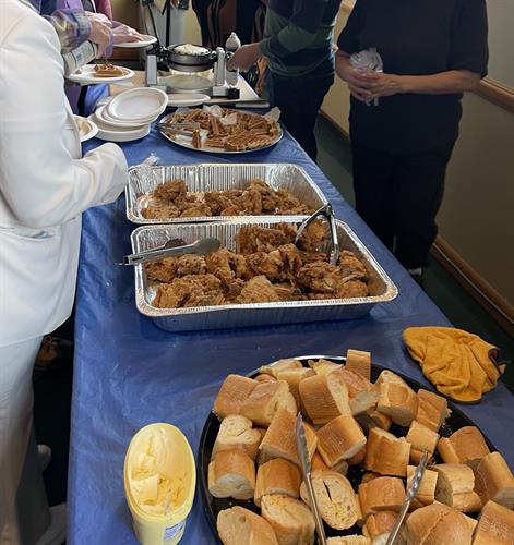 Chicken & waffles coffee hour...yum!