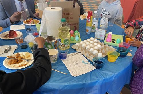 Painting eggs during Easter coffee hour!