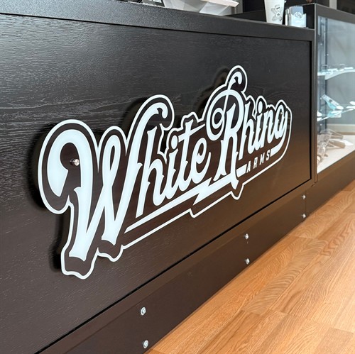 White Rhino Arms Sign