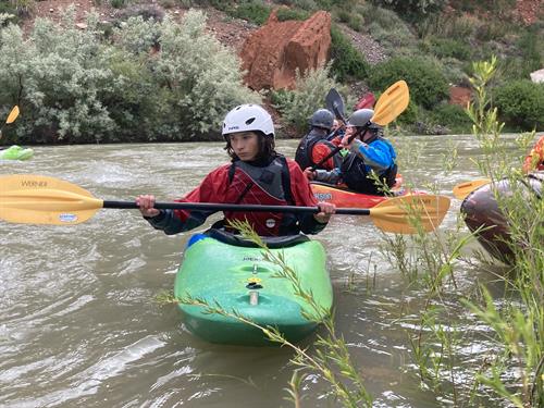 Whitewater kayak instruction on the Shoshone River