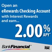 Earn $500 per year with BankFinancial’s eRewards Checking!