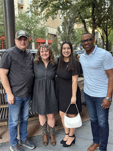 Amy & Stephen Walker and Team after eating at Dallas' best Tres Leches Cake (a.k.a Tears of Jesus)