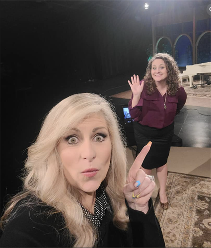 Amy Walker making a guest television appearance on Atlanta LIVE in Atlanta, Georgia