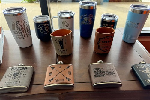 Tumblers, flasks, and koozies