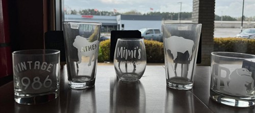 Laser engraved glass etching