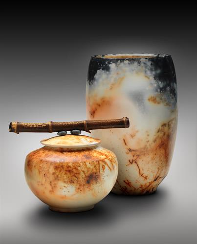Porcelain vessels by Brenda McMahon