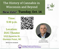 First night of lecture series on cannabis science to be presented at UW-Stevens Point