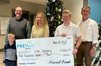 Prevail Bank donates $500 to Elliot's Little Library