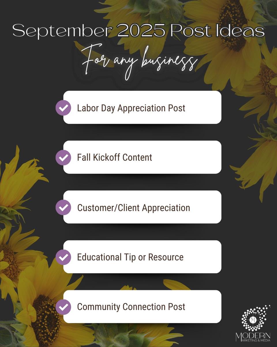 September 2025 Post Ideas for Any Business - Modern Marketing & Media