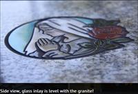 Glass Inlay on a granite Monument
