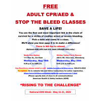 Free Adult CPR/AED & stop the bleed classes