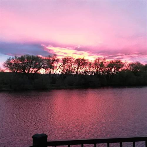 Sunset view from the treadmills