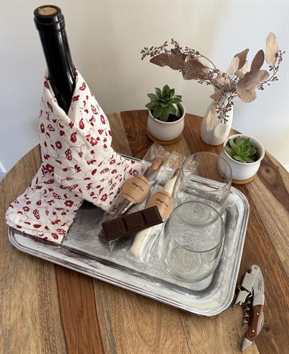 Local wine and chocolates