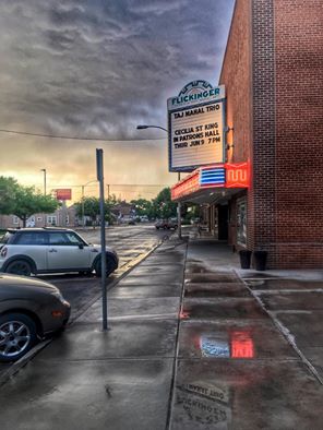 Front of the Flickinger Center after a storm