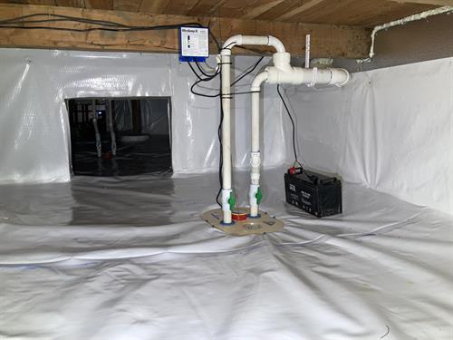 TripleSafe Sump pump in a crawlspace encapsulation 