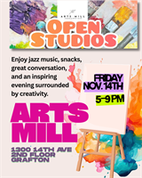 ChatGPT said:  Arts Mill Open Studios — November 14, 2025 | 5–9 PM
