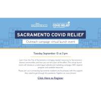 Sacramento COVID Relief - Outreach Campaign Virtual Launch Event