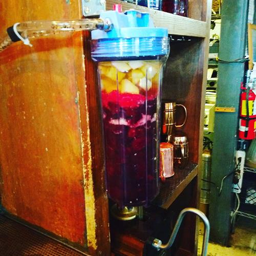 Our randall filled with fruit to add punch to the saison