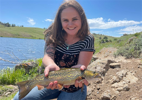 Sarah and her rear catch Tiger Trout in Jackson Hole WY