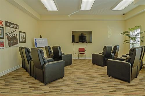 Media room in Ellis County senior living community Media room in Ellis County senior living community