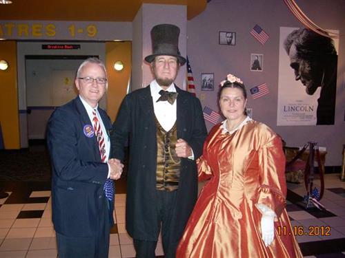 Abe Lincoln & Mary Todd seeing their movie