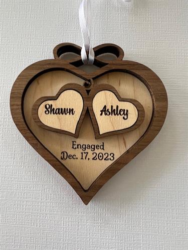 Engagement or Wedding Ornament - personalized