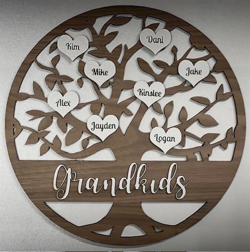 Personalized Family Tree Sign - Grandkids