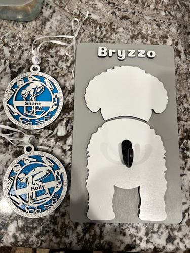 Leash Holder & Sports Ornaments - personalized