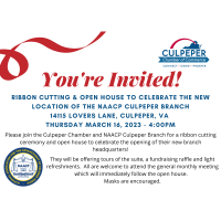 Ribbon Cutting & Open House to celebrate the New Location of the NAACP Culpeper Branch