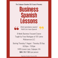 The Culpeper Chambers DEI Council Presents: Business Spanish Language - an 8 week course