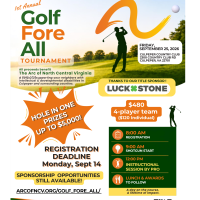 Golf Fore All Tournament benefiting the Arc of North Central Virginia