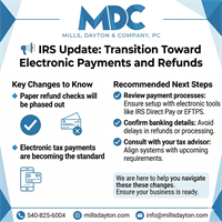 IRS Update: Transition Toward Electronic Payments and Refunds